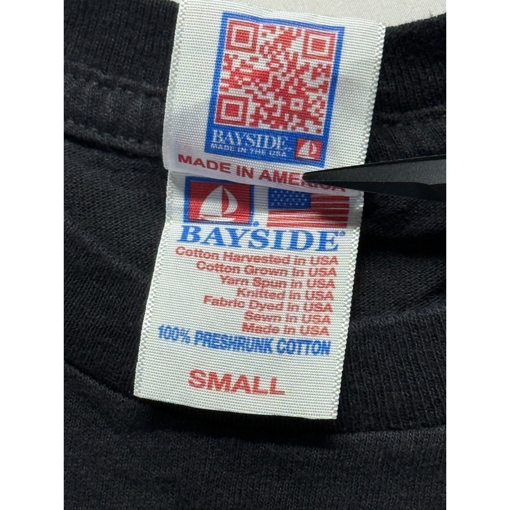 VTG Bayside The True American Made Tee Shirt Mens Small Black United States Navy - Picture 4 of 8